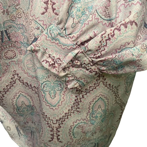 Vintage Ruggeri 70s Button Front Paisley Floral Boho Top Size 16 Lightweight - Picture 6 of 9